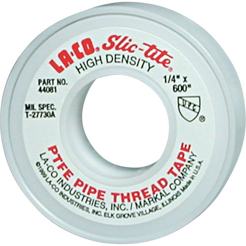 Slic-Tite&reg; PTFE Thread Tape, 300" L x 1/2" W, White Chandler Sales