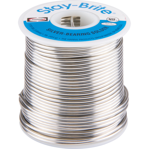 Stay-Brite&reg; Solders, Lead-Free, 96% Tin 4% Silver, Solid Core, 0.0625" Dia. Chandler Sales
