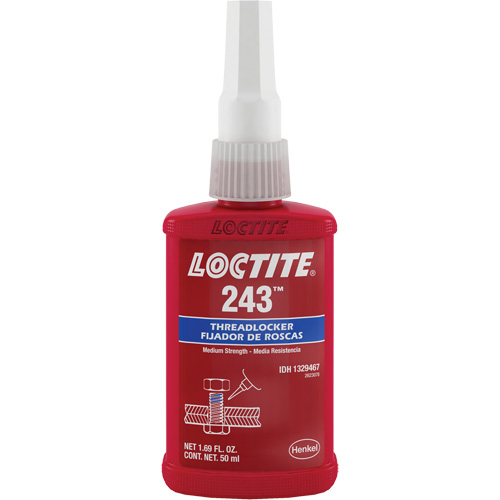 Threadlocker 243 Oil Tolerant, Blue, Medium, 50 ml, Bottle Chandler Sales