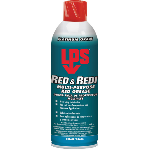 Graisse rouge Red & Redi tout usage, 16 oz, Canette a&eacute;rosol Chandler Sales