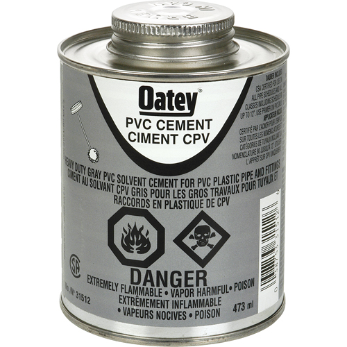 Ciment de PVC d'usage intense, 473 ml, Canette &agrave; dessus brosse, Gris Chandler Sales