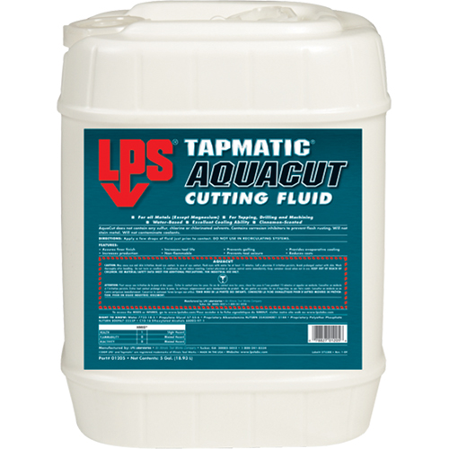 Liquides de coupe AquaCut de Tapmatic, 5 gal. Chandler Sales
