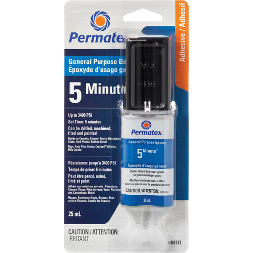 &eacute;poxy  5 minutes  &agrave; usage g&eacute;n&eacute;ral PermaPoxy, 29,5 ml, &eacute;poxyde, Deux composants, Transparent Chandler Sales