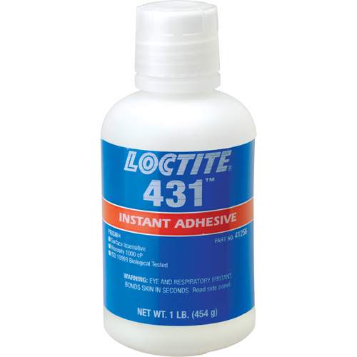 Adh&eacute;sif instantan&eacute;  431 pour toute surface, Transparent, Bouteille, 454 g Chandler Sales