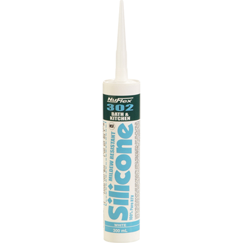 Scellant de silicone pour salle de bain et cuisine NuFlex 302 , 300 ml, Cartouche, Transparent Chandler Sales