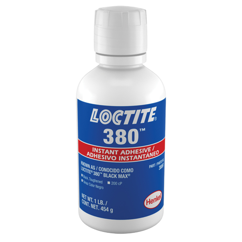 Adh&eacute;sif instantan&eacute; durci 380, Noir, Bouteille, 453 g Chandler Sales