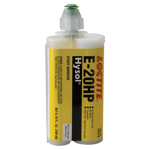 Adh&eacute;sifs structuraux &agrave; s&eacute;chage rapide E-20P, 200 ml, Cartouche double, Deux composants, Blanc Chandler Sales
