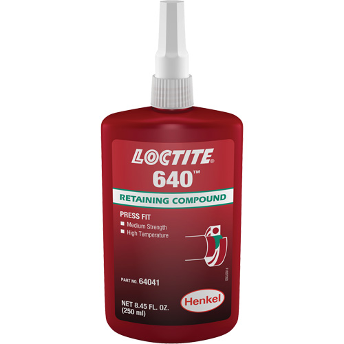 Compos&eacute; de retenue Loctite 640, 250 ml, Bouteille, Vert Chandler Sales
