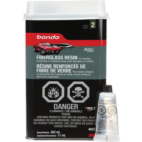 Bondo&reg; Fibreglass Resin, Two-Part, 852 ml, Bottle, Off-White Chandler Sales