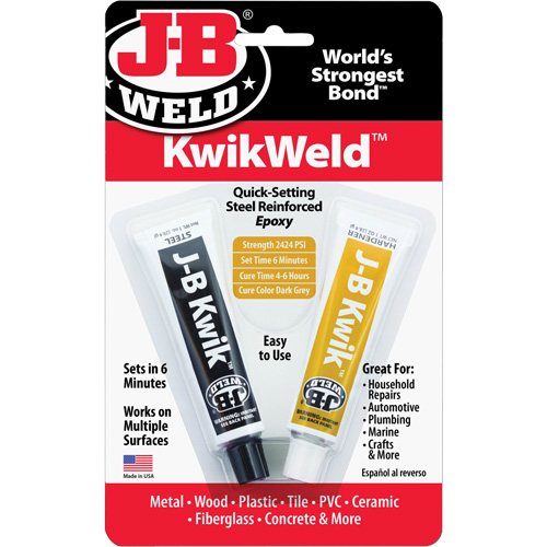 Colle &eacute;poxyde KwikWeld, Deux composants, Tube, 2 oz, Gris Chandler Sales