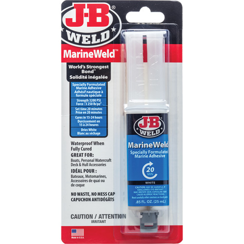MarineWeld Adhesive, 25 ml, Syringe, Two-Part, White Chandler Sales