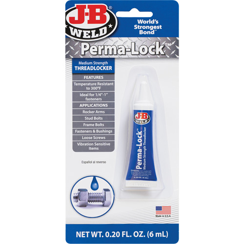 Perma-Lock Threadlocker, Blue, Medium, 6 ml, Tube Chandler Sales