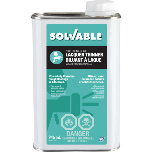 Professional Grade Lacquer Thinner, Rectangular Can, 946 ml Chandler Sales