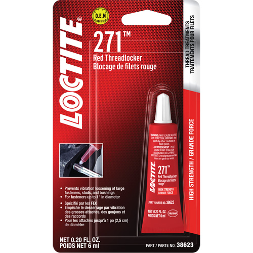 271 Threadlocker, Red, High, 6 ml, Tube Chandler Sales