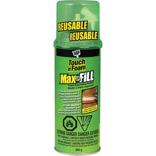 Touch 'n Foam&reg; Max Fill Triple Expanding Sealant, 340 g, Aerosol Can, Cream Chandler Sales