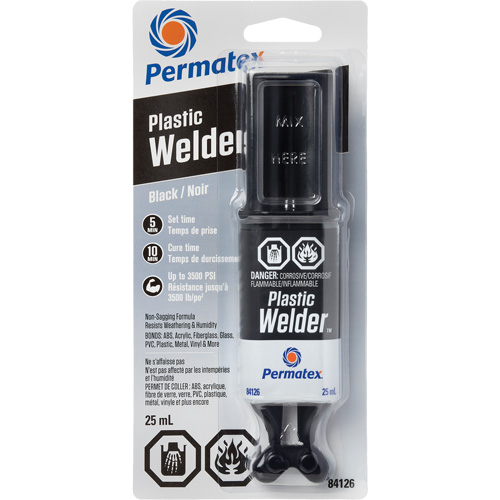 Colle &eacute;poxyde Plastic Welder, 25 ml, Seringue, Deux composants, Noir Chandler Sales