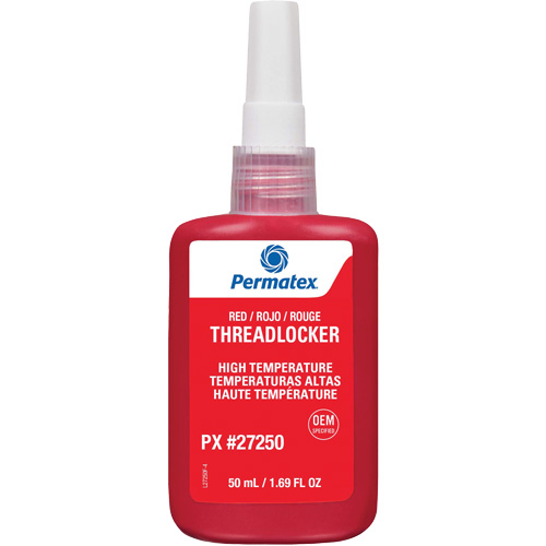Adh&eacute;sif frein-filet pour temp&eacute;ratures &eacute;lev&eacute;es, Rouge, &eacute;lev&eacute;, 50 ml, Bouteille Chandler Sales