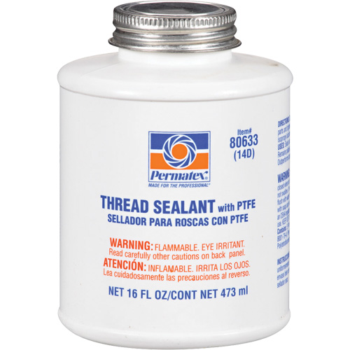 Thread Sealant with PTFE, Brush-Top Can, 473 ml, -54° C - 149° C/-65° F - 300° F Chandler Sales