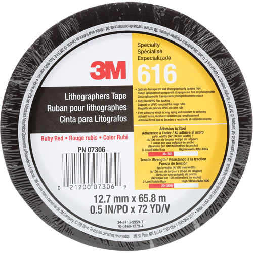 Ruban pour lithographe 616, 12,7 mm (1/2") x 66 m (216'), Rouge Chandler Sales