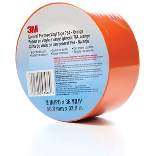 764 General-Purpose Vinyl Tape, 50.8 mm (2") W x 32.9 m (108') L, 5 mils, Orange Chandler Sales