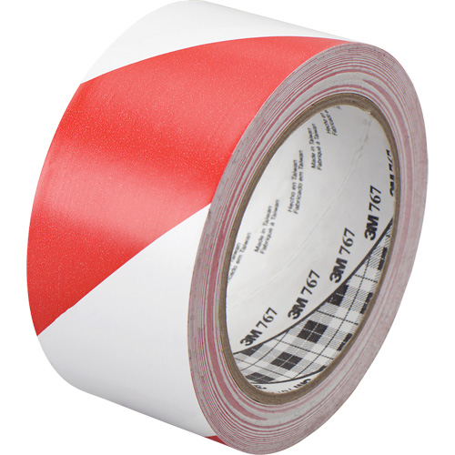 Hazard Warning Tape 767, 50.8 mm (2") x 33 m (108'), Red/White Chandler Sales