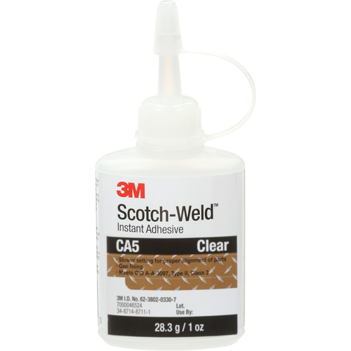 Adh&eacute;sif instantan&eacute; CA5 Scotch-Weld, Transparent, Bouteille, 1 oz Chandler Sales