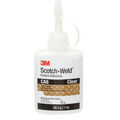 Scotch-Weld Instant Adhesive CA8, Clear, Bottle, 1 oz. Chandler Sales