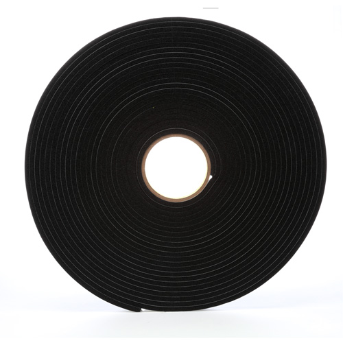 4504 Vinyl Foam Tape, 19 mm (3/4") W x 16.5 m (54') L, 250 mils, Black Chandler Sales