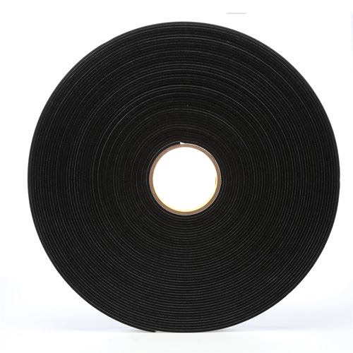 4508 Vinyl Foam Tape, 25.4 mm (1") W x 32.9 m (108') L, 125 mils, Black Chandler Sales