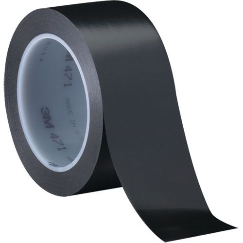 Ruban en vinyle 471, 12 mm (1/2") la x 32,9 m (108') lo, 5,3 mils, Noir Chandler Sales