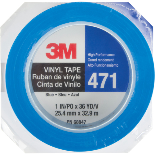 471 Vinyl Tape, 25.4 mm (1") W x 32.9 m (108') L, 5.3 mils, Blue Chandler Sales