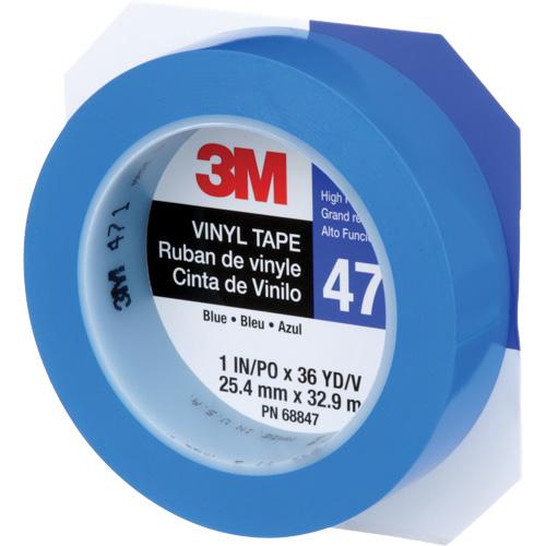Ruban en vinyle 471, 25,4 mm (1") la x 32,9 m (108') lo, 5,3 mils, Bleu Chandler Sales