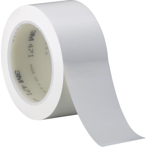471 Vinyl Tape, 38 mm (1-1/2") W x 32.9 m (108') L, 5.2 mils, White Chandler Sales