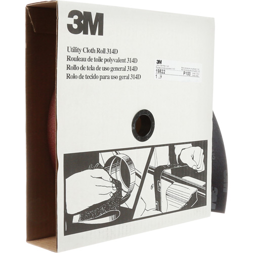 Rouleau de toile abrasive utilitaire 314D, 2" la x 150' lo, Grain 100J Chandler Sales