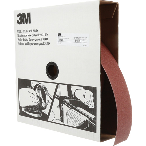 Rouleau de toile abrasive utilitaire 314D, 2" la x 150' lo, Grain 100J Chandler Sales
