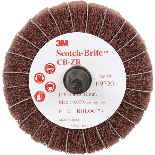Scotch-Brite Combi-Wheel, 2-1/2" Dia., 120 Grit, Aluminum Oxide Chandler Sales