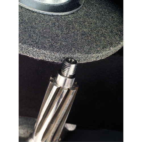Scotch-Brite EXL Unitized Deburring Wheels, 1" x 1", 3/16" Arbor, 2A Grit, Aluminum Oxide Chandler Sales