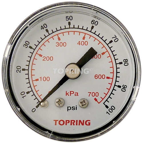 Pressure Gauge, 1-1/2" , 0 - 100 psi, Back Mount, Analogue Chandler Sales