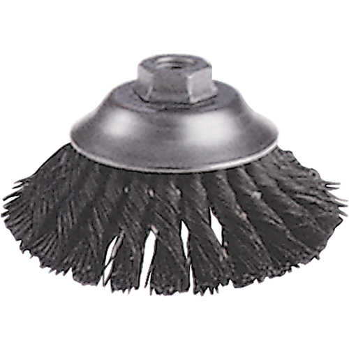 Brosses-boisseau &agrave; fils nou&eacute;s - Brosse-boisseau &eacute;vas&eacute;e, Dia. 6", Fils 0,02", Arbre 5/8"-11, Acier Chandler Sales