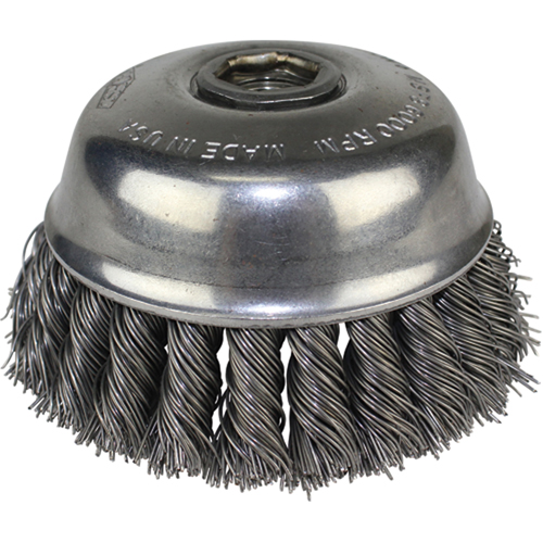 Knot Wire Cup Brushes, 6" Dia. x 5/8"-11 Arbor Chandler Sales
