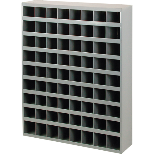 Steel Storage Bin Cabinet, 33-3/4" W x 8-1/2" D x 42" H, Grey Chandler Sales