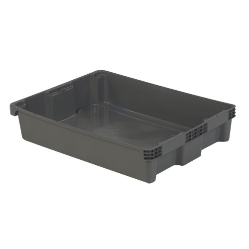 Polylewton Stack-N-Nest&reg; Containers, 6.1" x 29.6" x 22.4", Grey Chandler Sales
