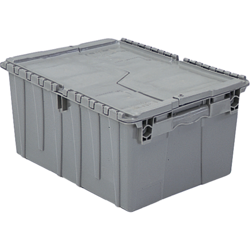 Flipak&reg; Polyethylene Plastic (PE) Distribution Containers, 11.8" x 9.8" x 7.7", Grey Chandler Sales