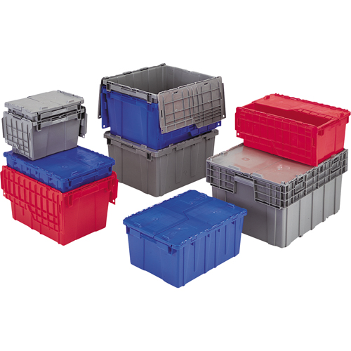 Flipak&reg; Polyethylene Plastic (PE) Distribution Containers, 11.8" x 9.8" x 7.7", Grey Chandler Sales