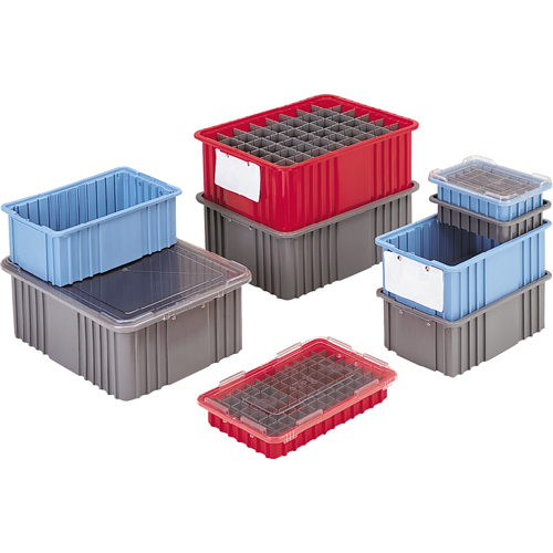 Contenants Divider Box, Poly&eacute;thyl&egrave;ne, 10,8" la x 8,3" p x 2,5" h, Gris Chandler Sales
