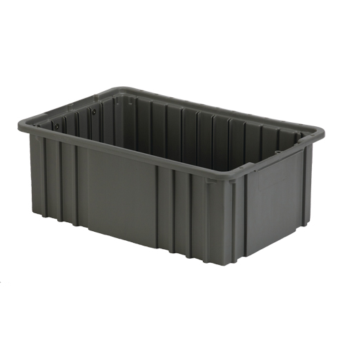 Contenant Divider Box, Poly&eacute;thyl&egrave;ne, 15,5" la x 9,9" p x 6" h, Gris Chandler Sales