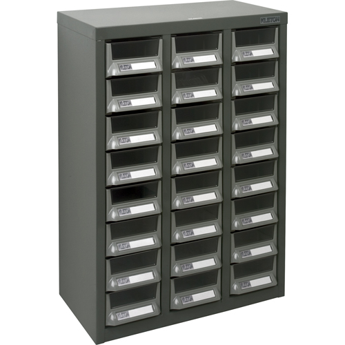 KPC-400 Parts Cabinet, Galvanized Steel, 24 Drawers, 17-3/10" x 8-7/10" x 25-3/5", Grey Chandler Sales