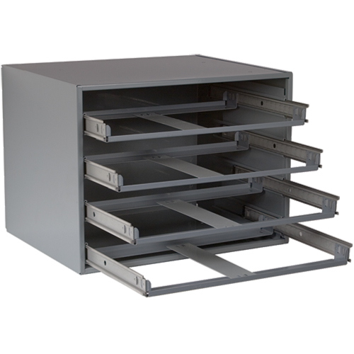 Compartment Box Cabinets, Steel, 4 Slots, 20" W x 15-3/4" D x 15" H, Grey Chandler Sales