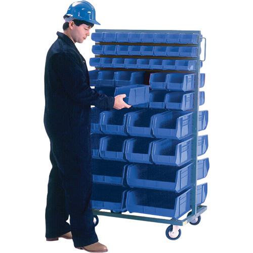 Support mobile deux c&ocirc;t&eacute;s pour bacs, &agrave; deux c&ocirc;t&eacute;s, 96 bacs, 36" la x 24" p x 63" h Chandler Sales