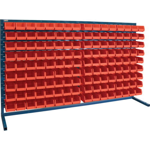 Louvered Rack with Bins, 144 Bins, 72" W x 15" D x 40" H Chandler Sales